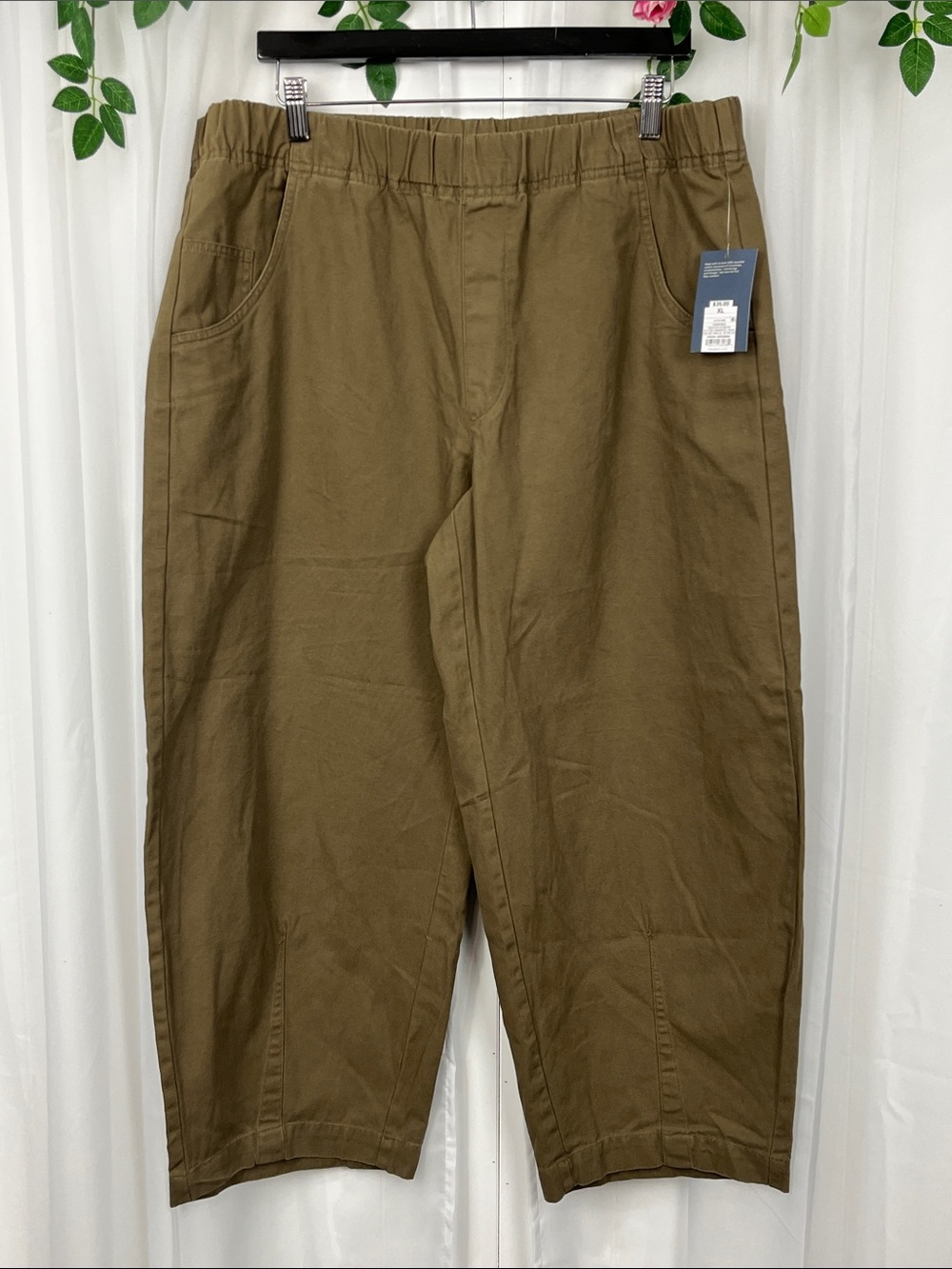 Universal Thread Womens Pant XL Olive Green Pull On Stretch Waist Wide Leg NWT